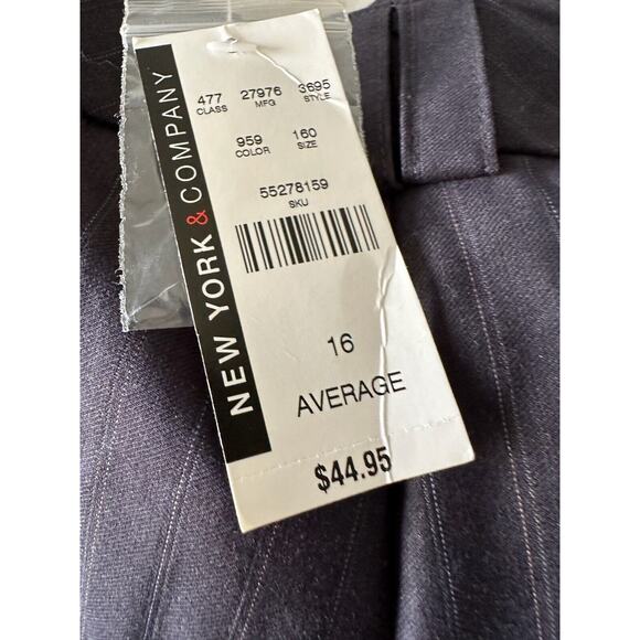 New York‎ And Company Career Pants 16 Average Women's Black Pinstripe - Picture 6 of 14